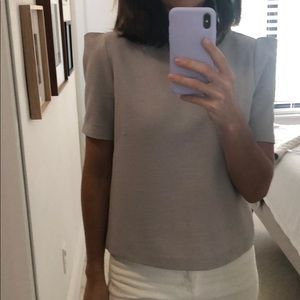 ASTR gray structured modern blouse